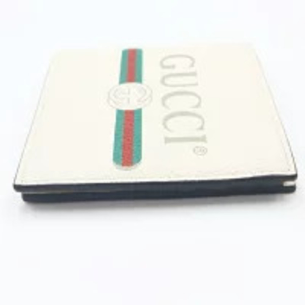 Gucci Bi fold Wallet Off white Black Leather h - Picture 6 of 11